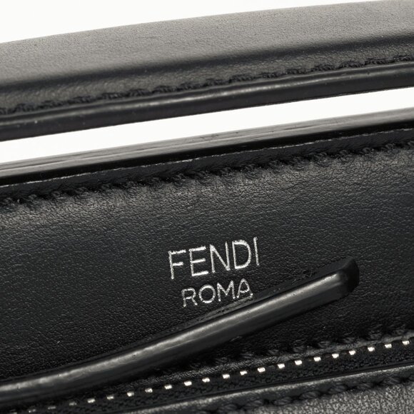 Fendi Dotcom Whipstitch Black Leather Satchel - Picture 11 of 14
